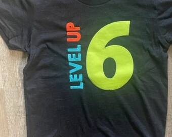 Gamer birthday shirt, level up birthday T-shirt, videogame party gift, Birthday tee, gamer party, boys shirt, any age custom gaming tshirt