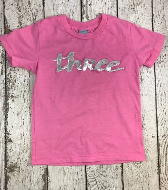 Metallic silver birthday outfit, birthday shirt, silver lettering, pink and silver, pink birthday shirt, girl's birthday shirt, silver decor Il_570xn