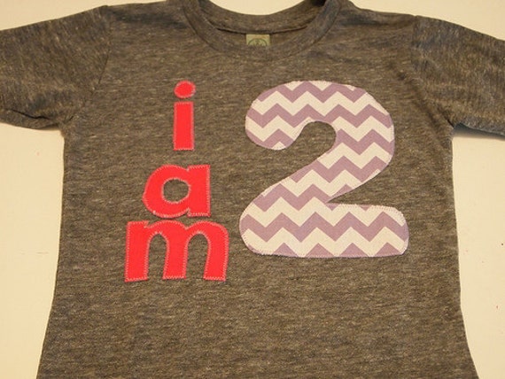 Purple chevron and Hot pink i am 1 Organic Shirt Blend customize colors girls birthday shirt first birthday and up Il_570xn