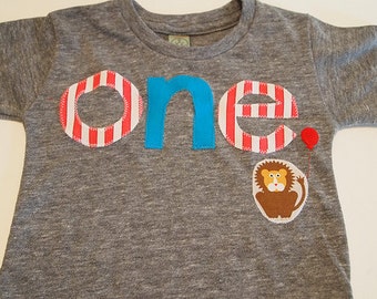 Birthday shirt Lion detail carnival party circus Customize colors Boys Girls Organic Blend Birthday Tee first birthday shirt