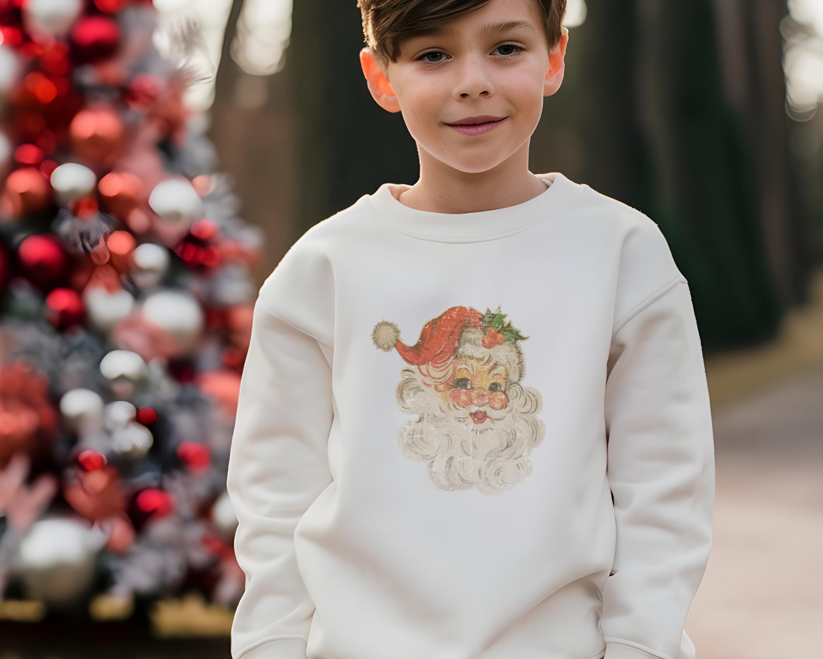 ヴィンテージサンタクルーネッククリスマススウェットシャツ（子供と 