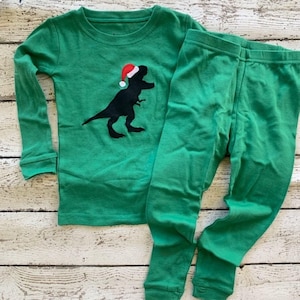 Dinosaur Pajamas, Kids Christmas Pajamas, Custom Christmas Pajamas, Holiday Pajamas, Christmas pj for family, boys Christmas pajamas, dino