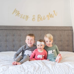 Fluffy Baby Bear Pajama, Girl&#39;s Boy&#39;s 1st Christmas PJ, Sibling Holiday Matching Pajamas, Christmas Tradition: Family PJs, Adult FAMJAMS