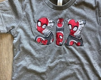 Superhero party, superhero shirt, spider shirt, Kids tshirt, Birthday Shirt, boys birthday tee, superhero birthday outfit
