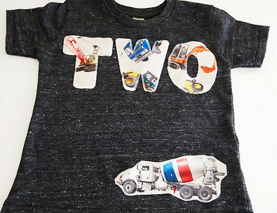 Truck Birthday shirt bulldozer dump truck theme birthday party excavator cement truck construction party Il_570xn