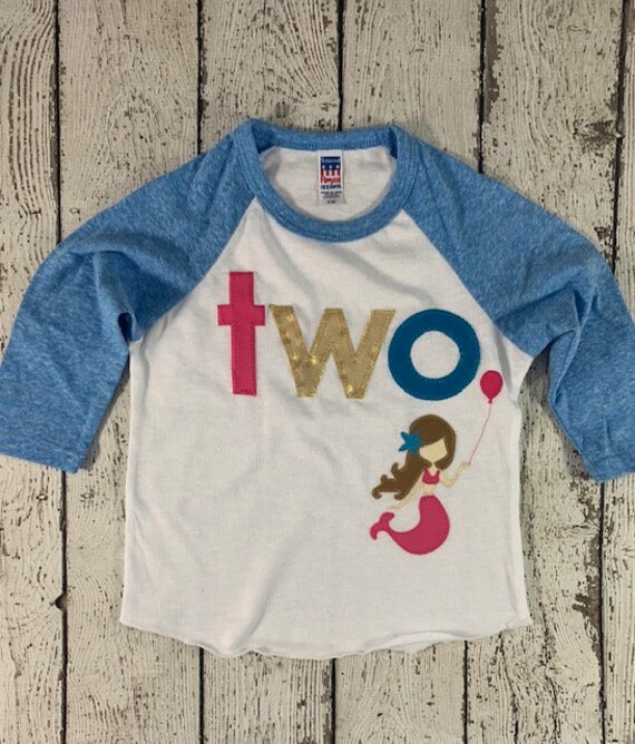 Mermaid birthday shirt, Girls birthday shirt, pink and gold, mermaid shirt, mermaid outfit, mermaid party, girls tshirt, raglan baseball tee Il_570xn