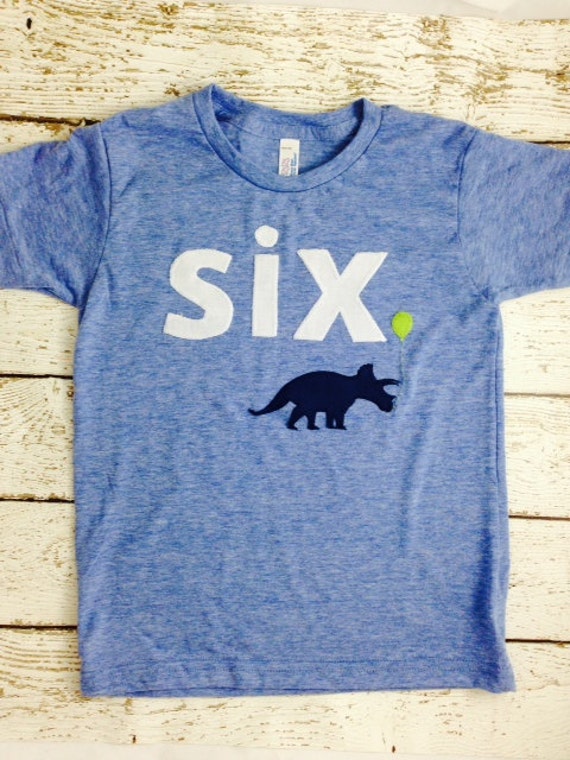 triceratops Dinosaur Shirt Boys Birthday Tee Organic Blend Dinosaur Birthday can customize with any birthday number boy's birthday shirt Il_570xn