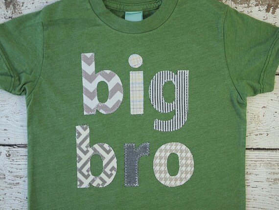 Sibling shirt big bro big brother big little sister tee chevron plaid houndstooth etc construction children's shirt birth announcement Il_570xn