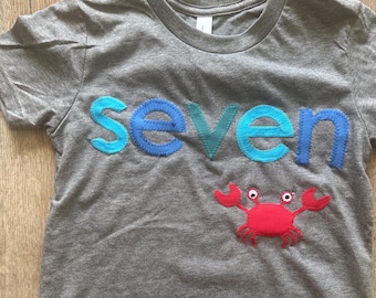 Crab Birthday, Crabby one, Beach birthday, Birthday shirt, Waves First Birthday shirt, crab theme, Kids Nautical birthday Tee, Crab Tshirt