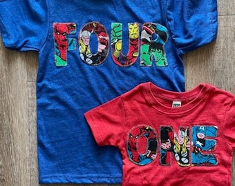 Superhero birthday shirt, superhero shirt, superhero party, superhero tshirt, boys birthday shirt, birthday shirt for boys, any birthday