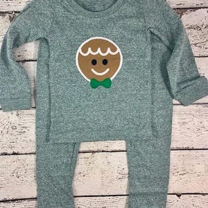 Children's Christmas Pajamas, Holiday Pajamas, Christmas pajama for family, plaid, gingerbread pajama image 10