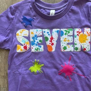 Paint party, splatter paint shirt, paint party invitation, paint party favors, art party, Birthday Tee, kids birthday shirt, kids birthday