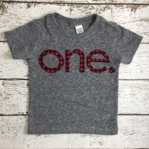 Buffalo plaid shirt, Buffalo Check birthday shirt, Lumberjack party, Red Black Plaid, Organic Shirt, first birthday shirt,  lumberjack plaid