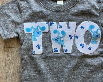 Blues Clues inspired birthday dog shirt, Blue dog birthday, Dog Birthday Shirt, Blue shirt, children's birthday shirt, boys birthday shirt