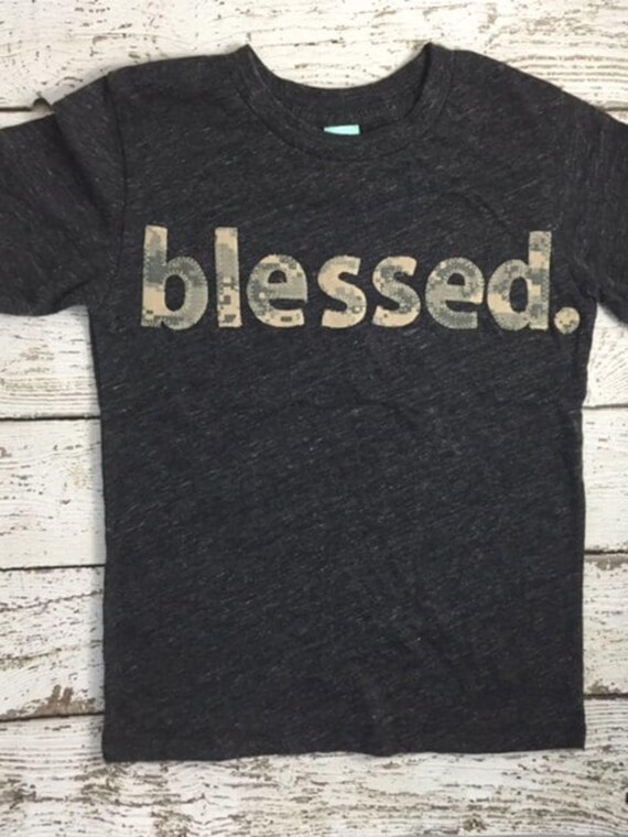 Blessed Shirt Children's blessed tee great for church Christian shirt customizable camo print girls shirt boys shirt