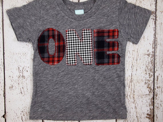 Red and Black Plaid and Houndstooth Shirt Birthday Tee Organic Shirt Blend Grey lumberjack plaid Il_570xn