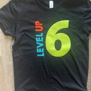 Gamer birthday shirt, level up birthday T-shirt, videogame party gift, Birthday tee, gamer party, boys shirt, any age custom gaming tshirt