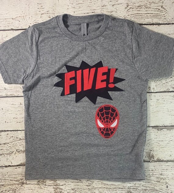 Superhero shirt, superhero party, spider shirt, Kids tshirt, Birthday Shirt, boys birthday tee, superhero birthday outfit Il_570xn