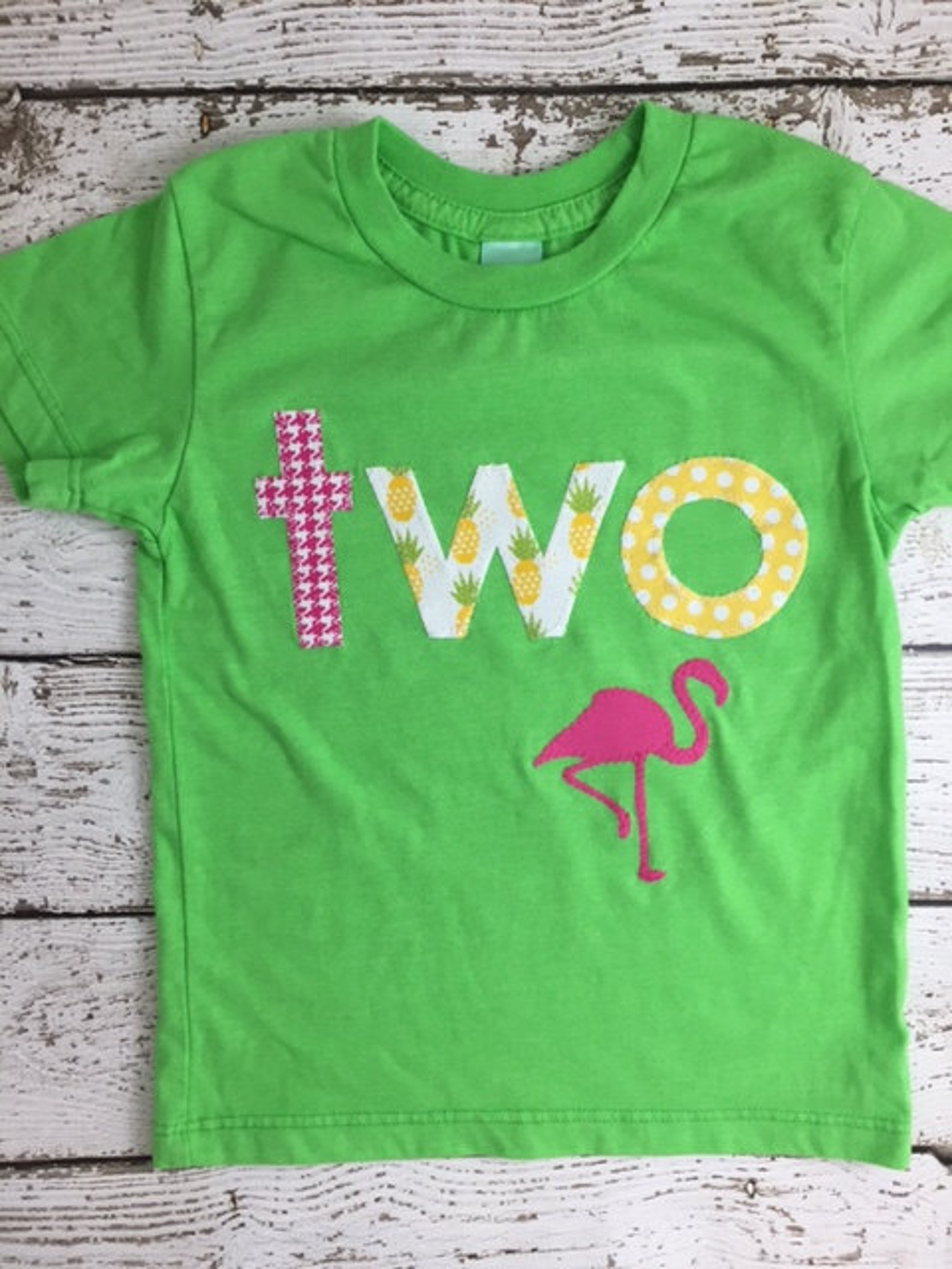 Girl's birthday shirt pineapple flamingo birthday Etsy