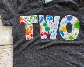 Paint party, splatter paint shirt, paint party invitation, paint party favors, art party, Birthday Tee, kids birthday shirt, kids birthday