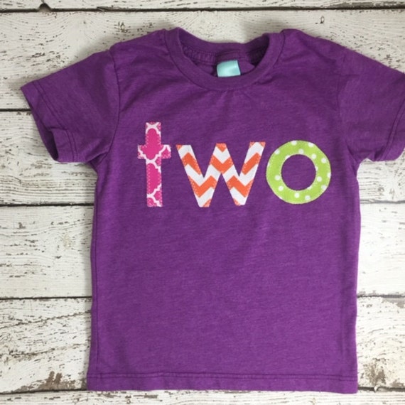 Girl's birthday shirt mix of girly prints for any birthday damask polka dot chevron etc pink and purple custom tee Il_570xn