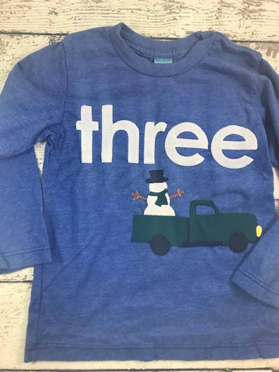 pick up truck shirt with snowman in tow, truck shirt, pick up truck shirt, snowman shirt, winter party, truck birthday shirt, snowman shirt Il_570xn