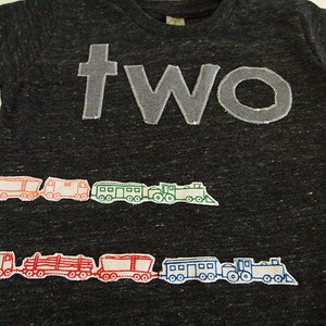 Train Shirt Birthday Tee Organic Blend Black Shirt Train Birthday Vintage train choo choo image 2