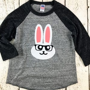 Funny Bunny Shirt, Easter Shirt, Easter t-shirt, Bunny with Glasses, Easter Shirts for Toddler, Bunny Glasses, Easter T Shirt for Kids image 1