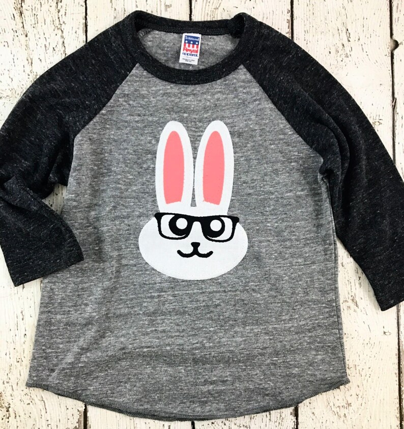 Funny Bunny Shirt, Easter Shirt, Easter t-shirt, Bunny with Glasses, Easter Shirts for Toddler, Bunny Glasses, Easter T Shirt for Kids image 1
