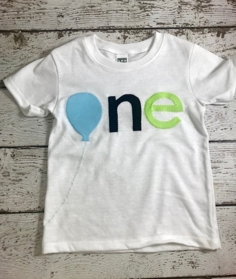 Party Balloon Birthday Shirt for ONE Year Old Boy or Girl Etsy