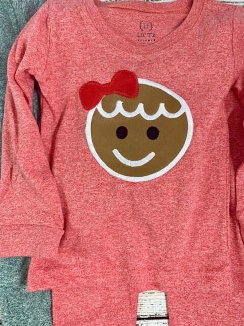 Children's Christmas Pajamas, Holiday Pajamas, Christmas pajama for family, plaid, gingerbread pajama image 6