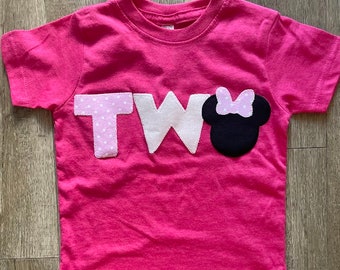 Minnie Mouse Inspired Birthday Shirt/ Pink and Black Minnie Birthday Outfit/ I'm this Minnie Girls Birthday Shirt/ twodles