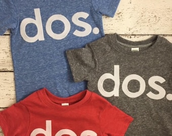 dos shirt,  birthday shirt, fiesta party, kid&#39;s birthday tee, spanish, Birthday Tee Organic Shirt Blend first birthday & up, kid&#39;s tee