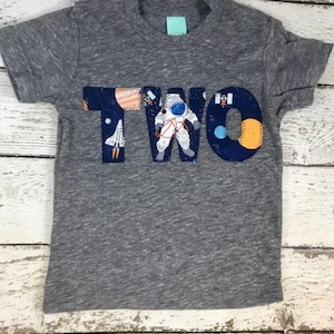 Astronaut Space theme Birthday Shirt Rocket Ship Planets Organic Blend Toddler birthday planetarium