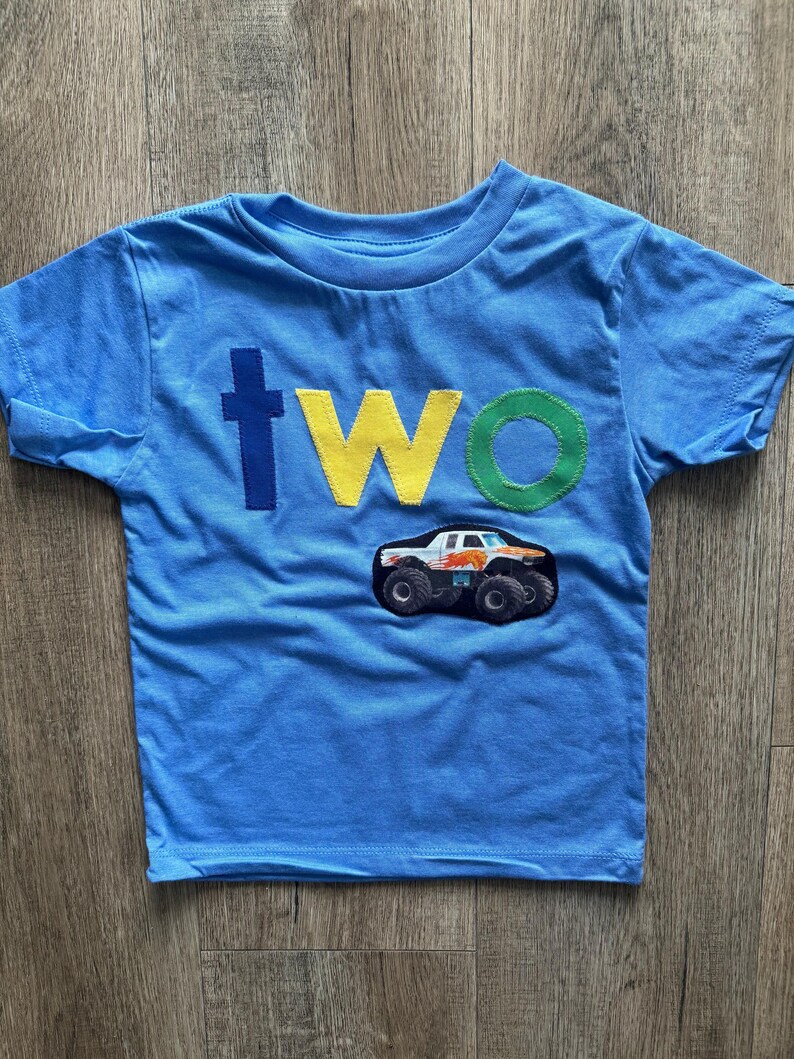 Monster Truck Shirt Birthday Tee Organic Blend Boys Birthday Shirt truck birthday monst jam image 4