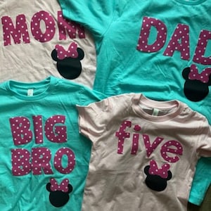 Family Matching Minnie Mouse Shirts, Minnie Birthday Shirt, Dad Shirt, Family Birthday Shirt, Disneyland Trip Outfit