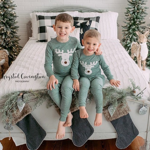 Moose Pajamas, Family Christmas Pajamas, Custom Christmas Pajamas, Holiday  Pajamas, Christmas Pj for Family, Infant Christmas Pajamas 