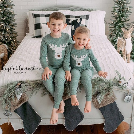 Moose Pajamas, Family Christmas Pajamas, Custom Christmas Pajamas