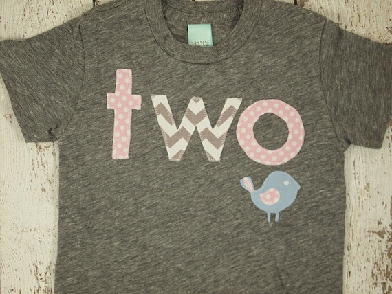 Girl's Birthday Shirt woodland themed party bird sparrow chevron woodgrain pink light blue first second whatever birthday you like Il_570xn