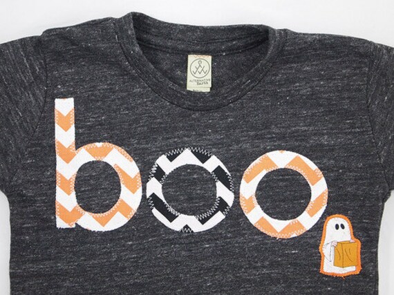 Ghost shirt Halloween Shirt Childrens Halloween Tee trick or treat chevron available for baby toddler children Il_570xn