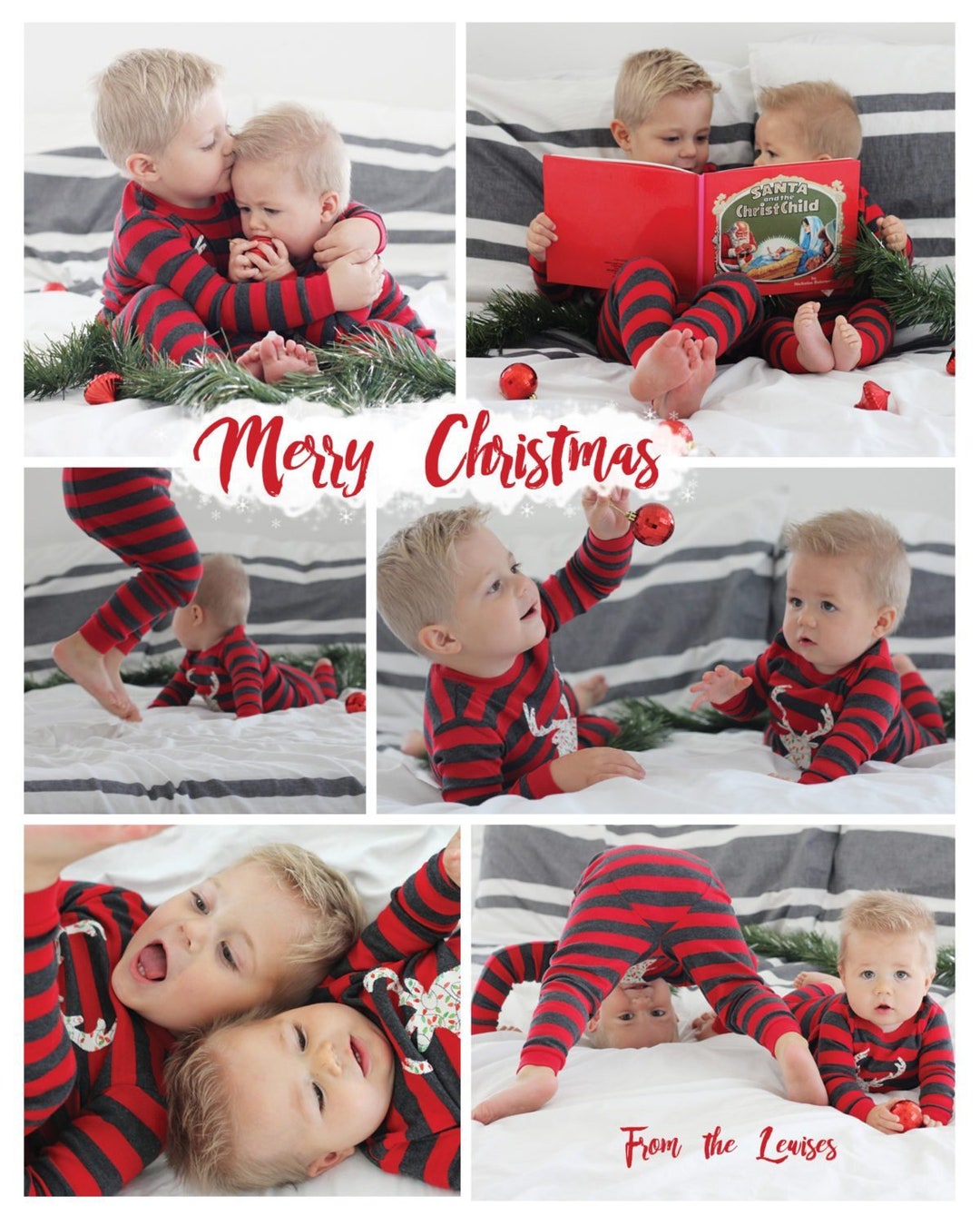 Custom Kids Christmas Pajamas, Holiday Pajamas, Christmas Pj for Family