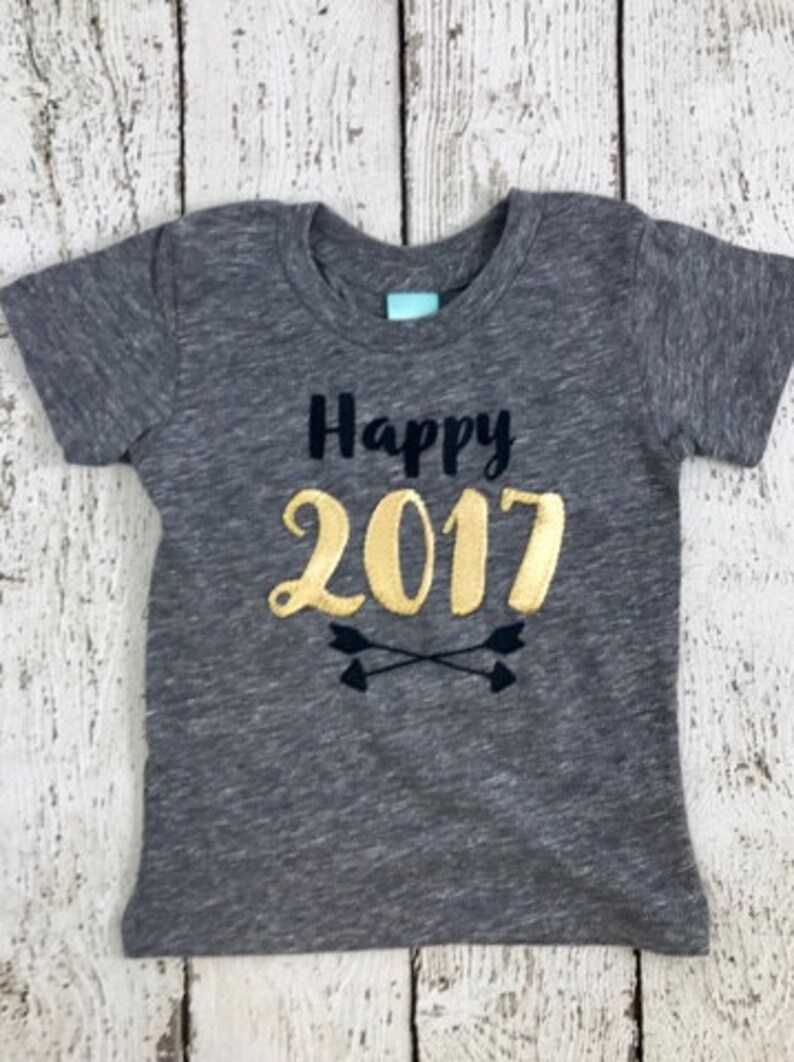 7 ate 9 apparel kids happy new year's eve pink baseball tee 2017 shirt New Year's Shirt Children's New Year | Etsy