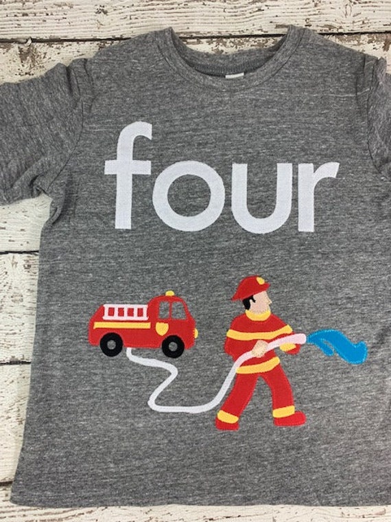 Fireman party, Fire fighter shirt, fireman shirt, fireman birthday shirt, Firetruck Birthday, firetruck birthday shirt, Boys Birthday Shirt Il_570xn