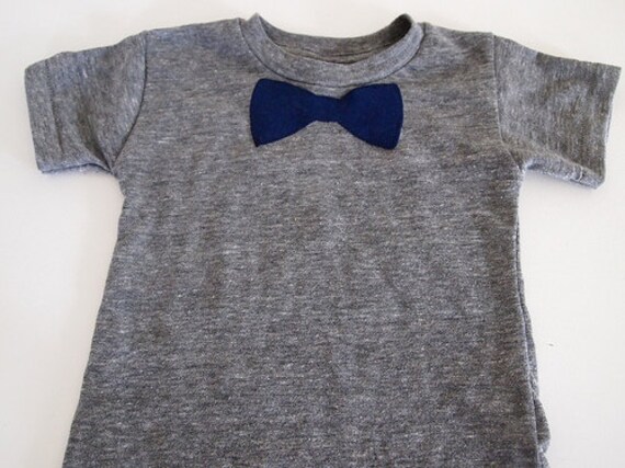 Bow Tie Shirt Baby Toddler tee boys tshirt Organic blend perfect for birthday, wedding etc select whateverr fabric you like Il_570xn