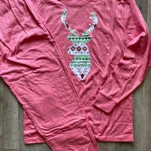 Fair Isle Pajama, Family Christmas pajama, deer pajama, holiday pajama sets, famjam, women's pajama, kids pajama, mens pajama image 6