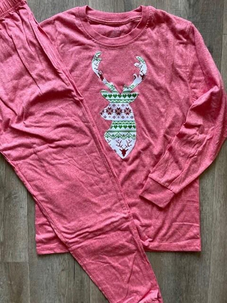 Fair Isle Pajama, Family Christmas pajama, deer pajama, holiday pajama sets, famjam, women's pajama, kids pajama, mens pajama image 6