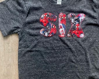 Superhero party, superhero shirt, spider shirt, Kids tshirt, Birthday Shirt, boys birthday tee, superhero birthday outfit