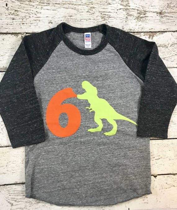 Dinosaur shirt, dinosaur birthday, dinosaur party, raglan shirt, boys birthday shirt, dinosaur decor, trex, dinosaur bite, kids clothing Il_570xn