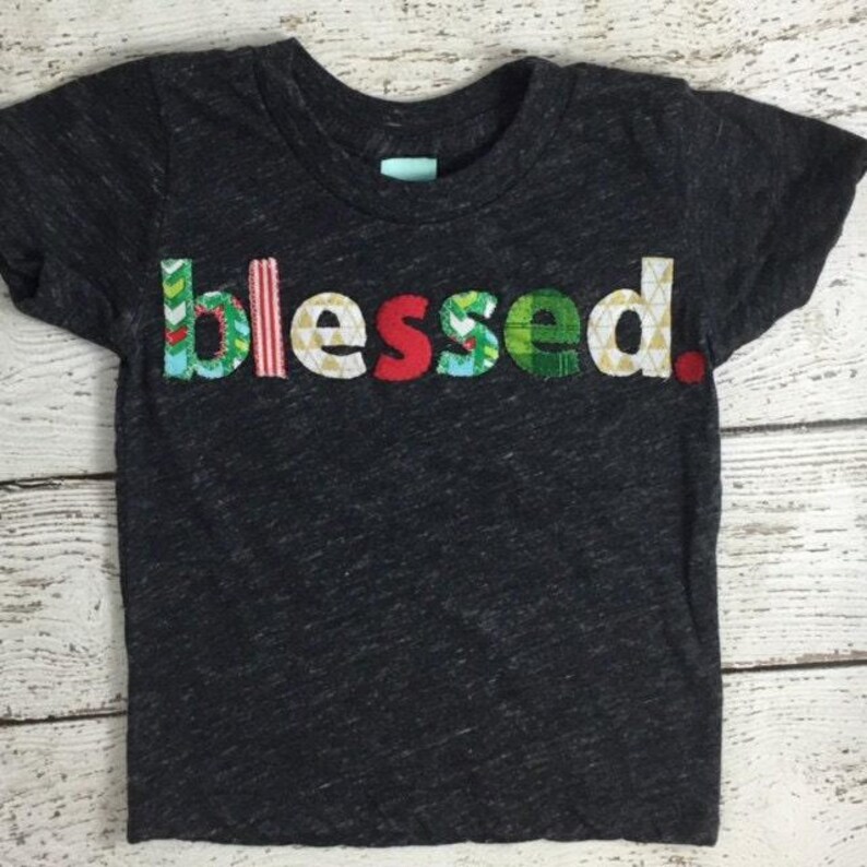 祝福されたシャツ 子供用祝福Tシャツ クリスマスTシャツ 幼児 赤ちゃん プレゼント 大人用Tシャツ 感謝 画像 2