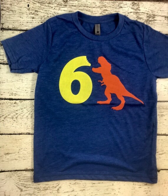 Dinosaur Birthday Shirt Boys Dinosaur Birthday Tee for any birthday trex shirt tyranosaurus dinosaur party shirt number shirt with dinosaur Il_570xn